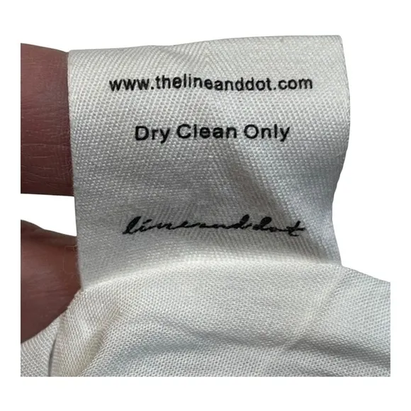 Line and Dot Day Break Puff Sleeve White Mini Dress Tie Front Size Small NWT - Image 9