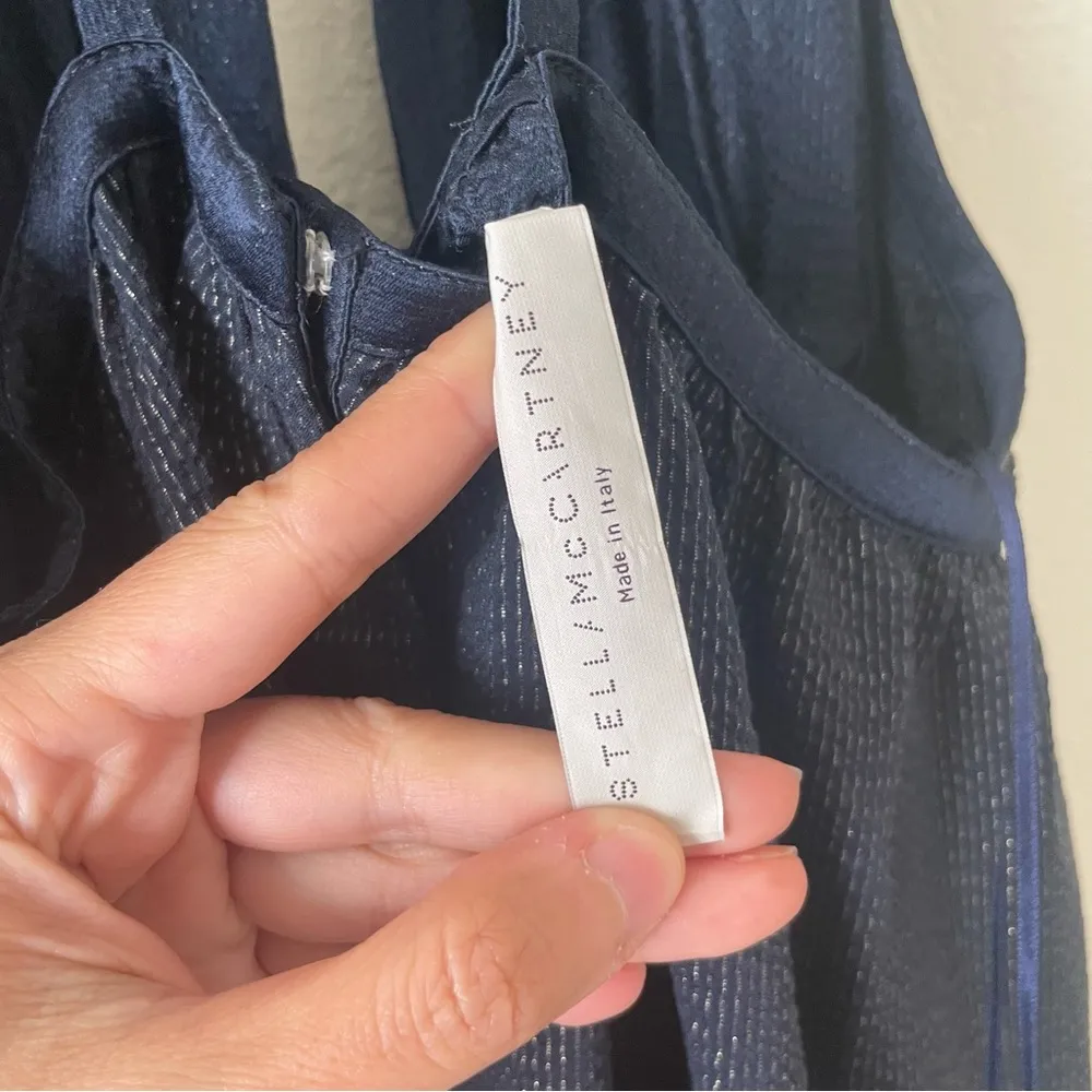 Stella McCartney Navy silk keyhole dress with pockets - Image 5