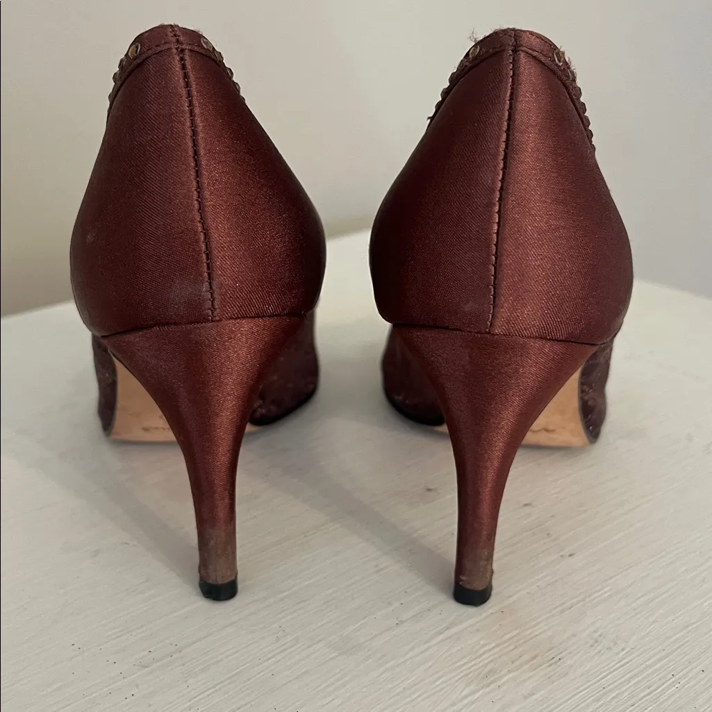 Nina Women's Elegant Bronze Peep-Toe Heels - Image 3