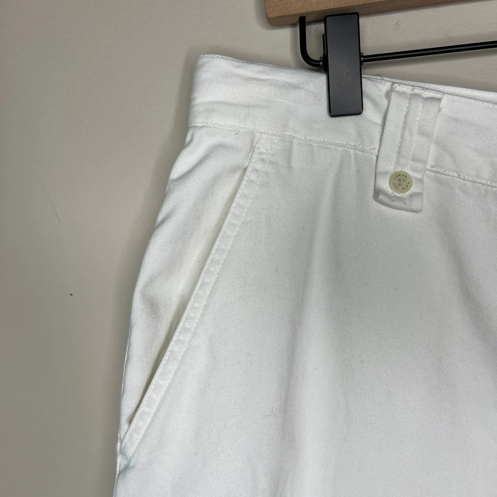 Kate Hill Woman 14W White Cotton Wide-Leg High-Rise Pants Classic Cottage‎ Beach - Image 3