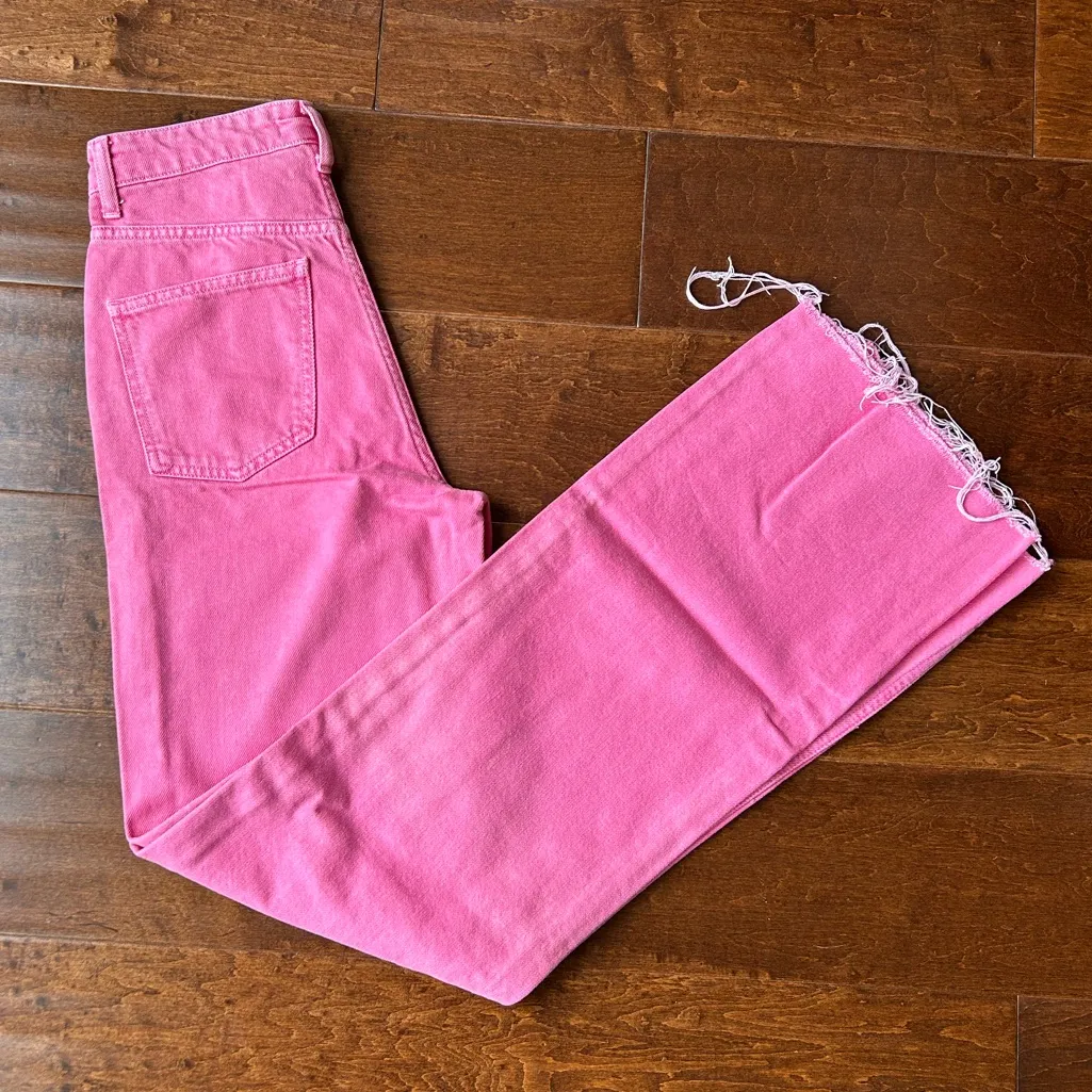 ZARA Bubblegum Pink Wide Leg Jeans Full Length - Size 2 - Image 2