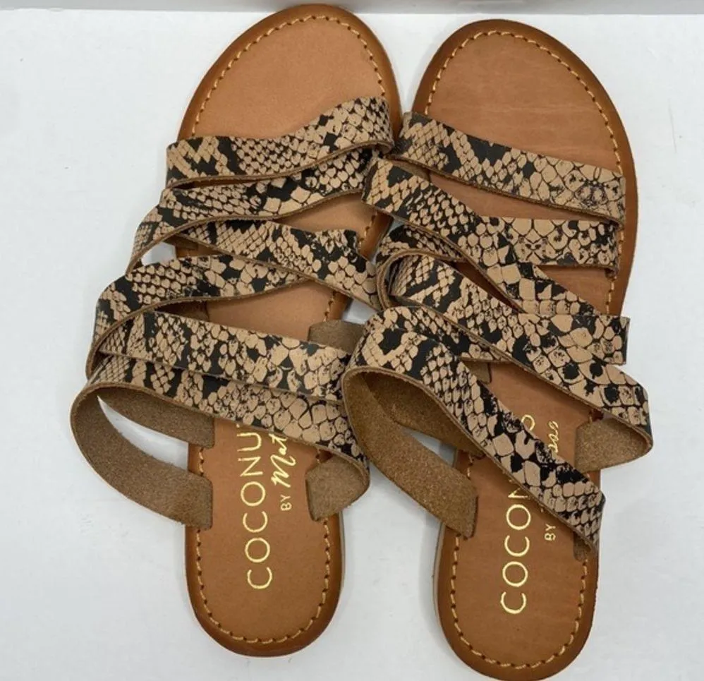 COCONUTS By Matisse Snakeskin Print Leather Strappy Sandals Size 8 - Image 10