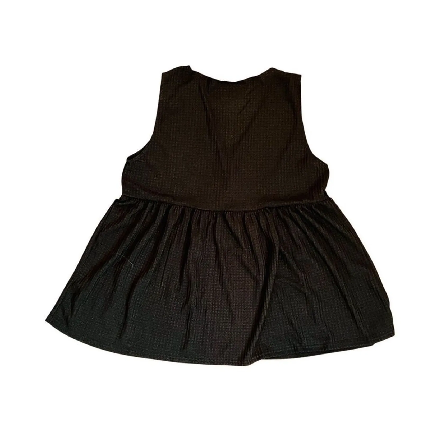 Zig Zag Stripe Black‎ Pink Waffle (2) Sleeveless Babydoll Top 2XL NWOT Plus Size Black Size XXL - Image 4