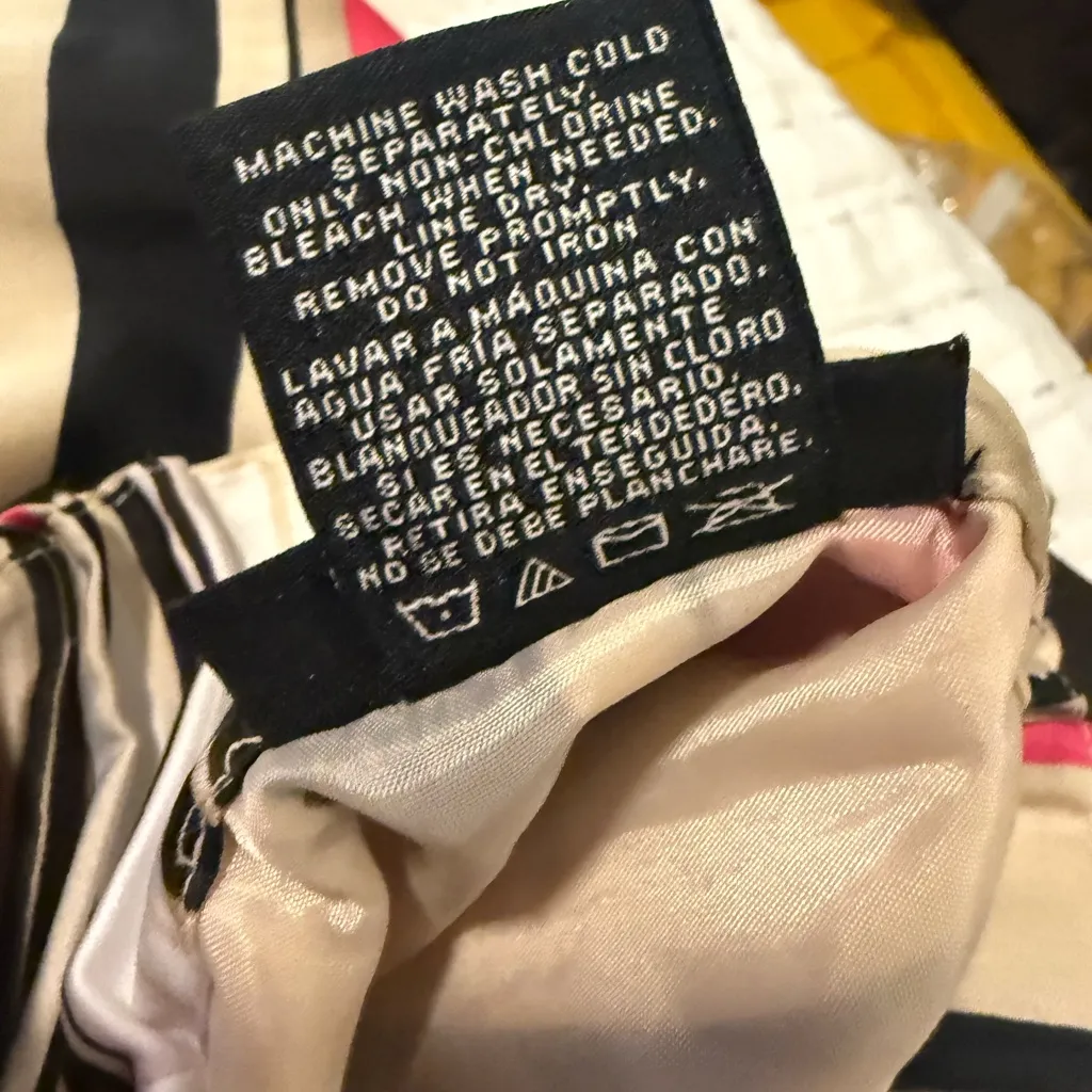 Apostrophe Striped Satin Midi Skirt XL Brown Pink Black Lined Y2K Retro - Image 6