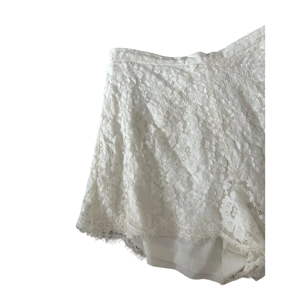 KEEPSAKE White Lace High Waist Shorts Size Large - Image 7