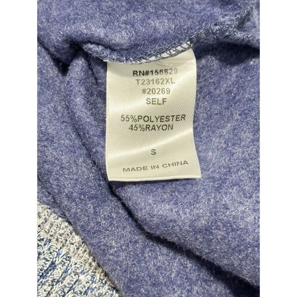 White Birch Women's Brushed‎ Oversize V Neck Long Sleeve T-Shirt Blue Size Small - Image 10