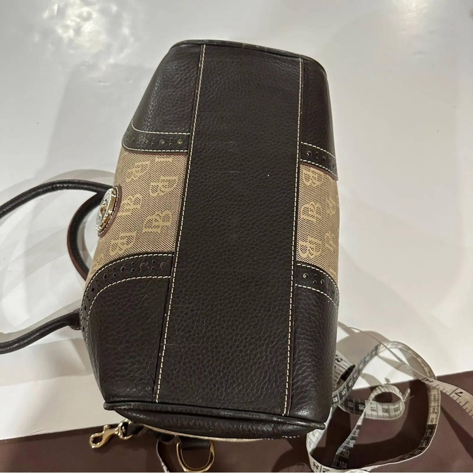 Vintage Dooney &‎ Bourke Canvas Leather Satchel Shoulder Bag - Image 9