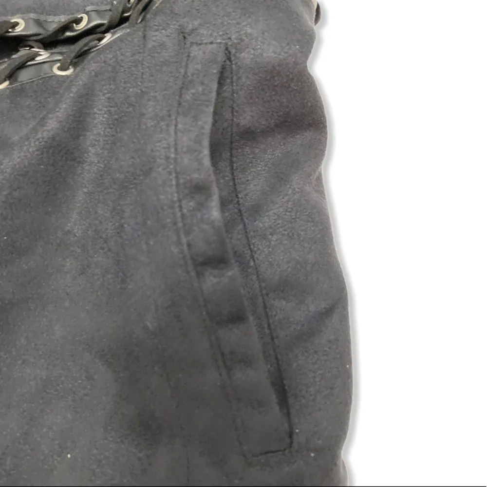 Carmen Marc Valvo Black Faux Suede Vest - Image 6