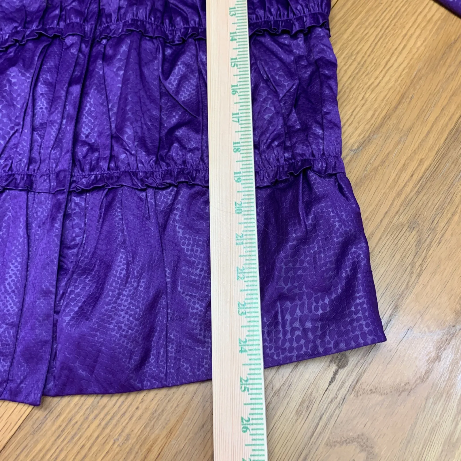 Laura Ashley Jacket Womens Size Medium Purple Metallic Snake Print Ruffle Tiered - Image 5