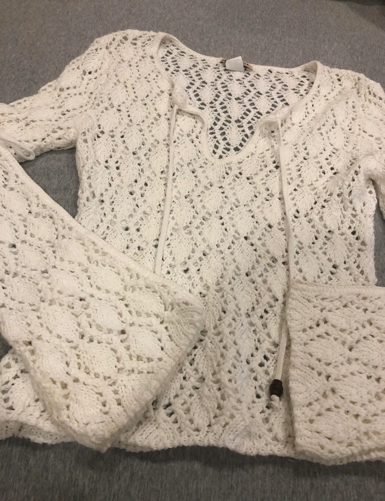 Crocheted Shirt White Size M - Image 2