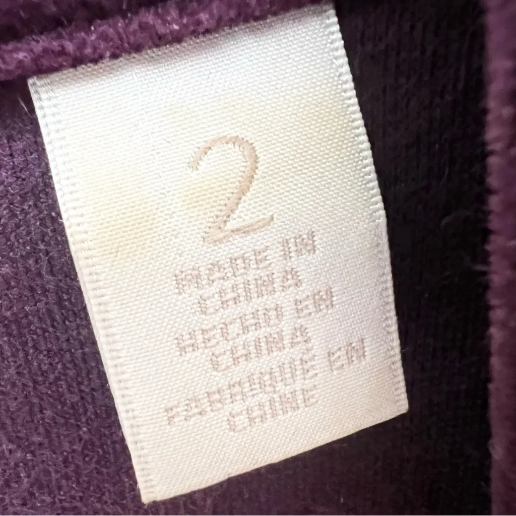 Chico's Deep Purple Velvet Blazer Jacket with Gold Buttons Size 12 Large - Image 6