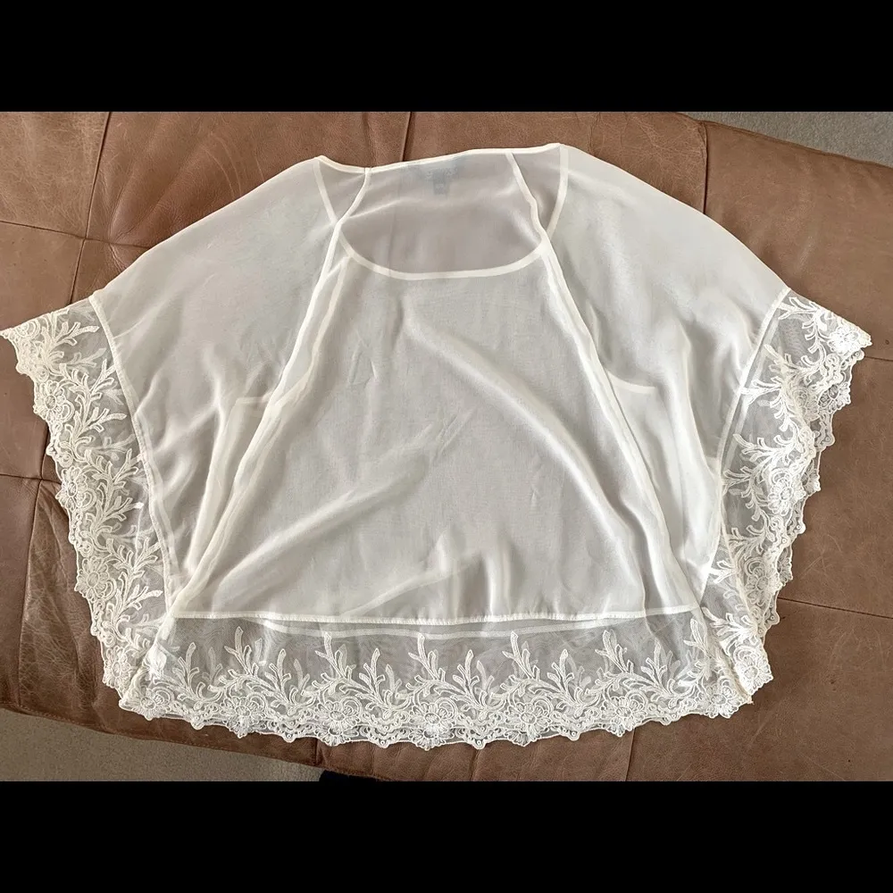 Express Boho Sheer Lace Top With Cami - Image 2