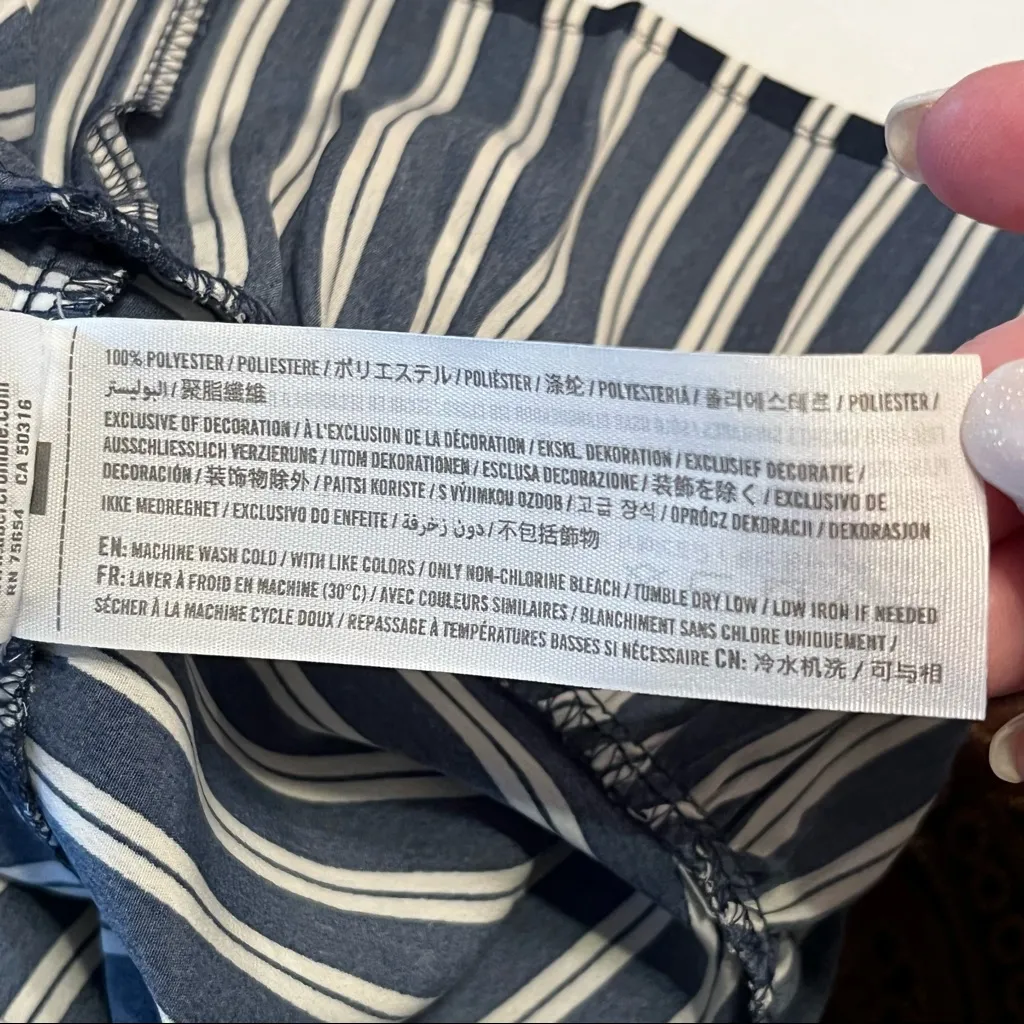 Abercrombie & Fitch Women SZ XS Blue White Peplum Tank T-Back Summer Coastal NEW - Image 3