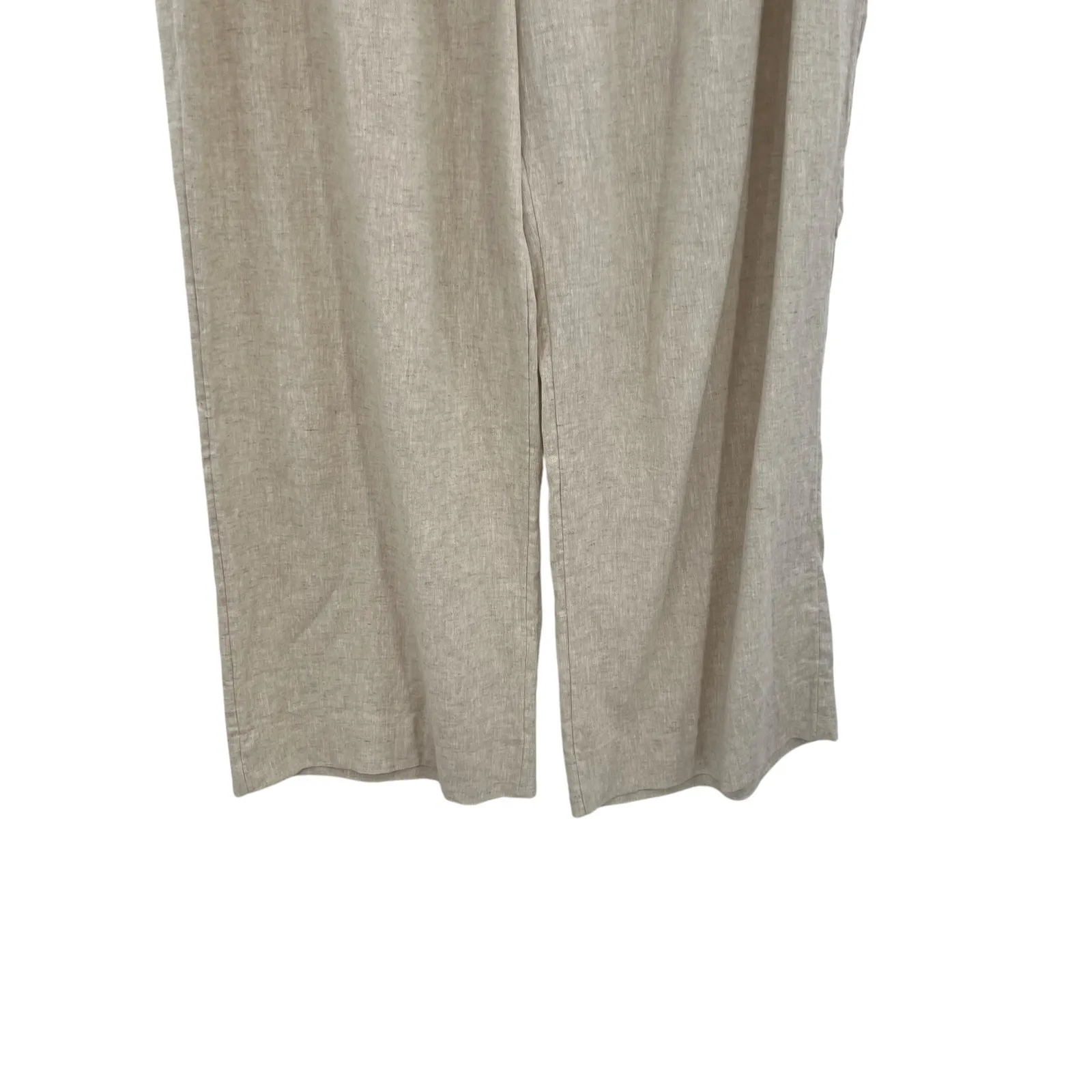 Abercrombie & Fitch Sloane Trouser Pants Linen Blend Khaki Tan Beige Size 34 18R - Image 7