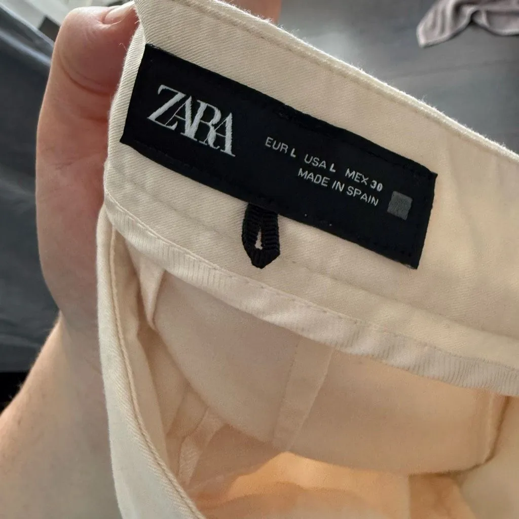 Zara Women’s Large Cream Pants Trousers - Image 4
