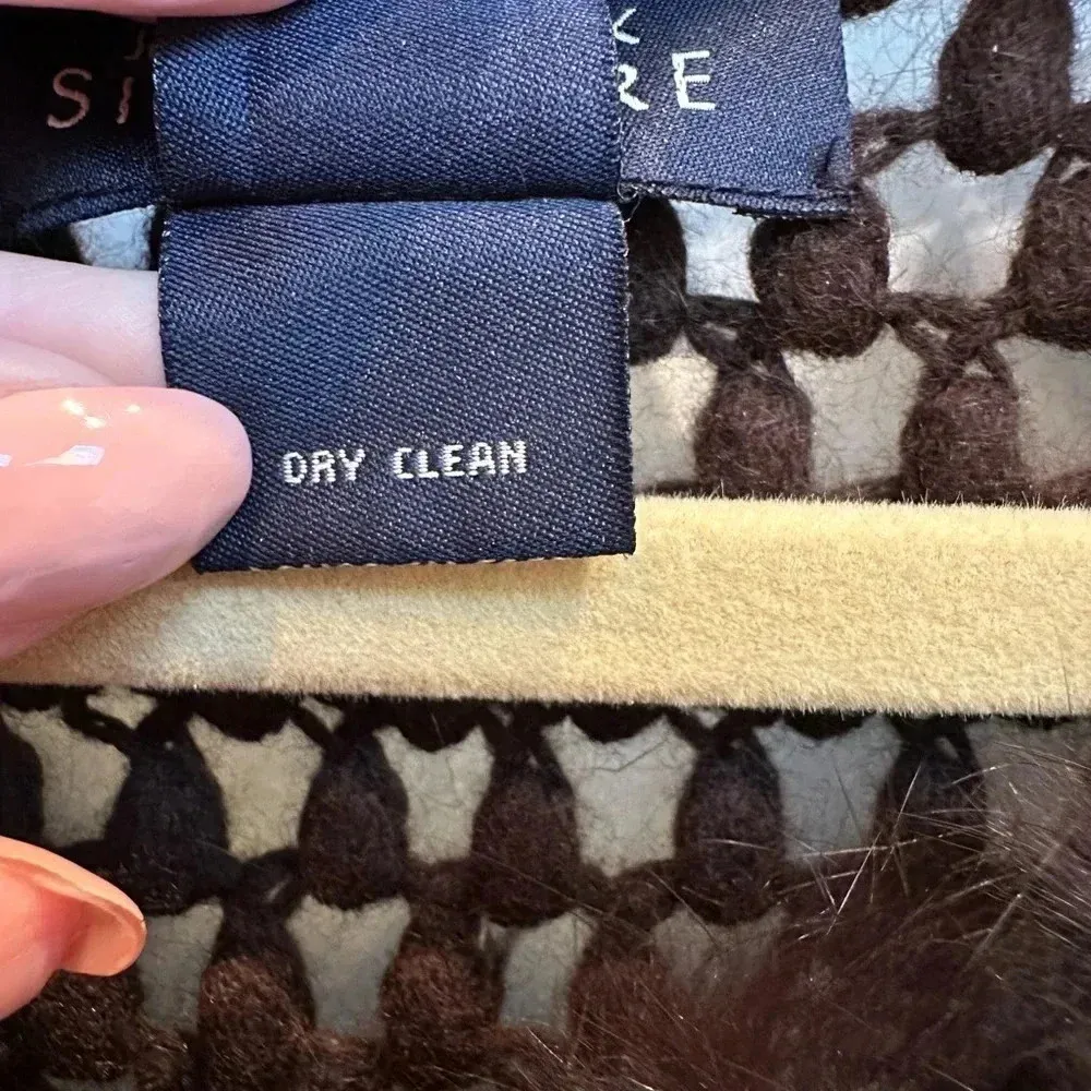 Jones New York Signature Brown Angora Rabbit Hair Wool Cardigan Sweater Size L - Image 11