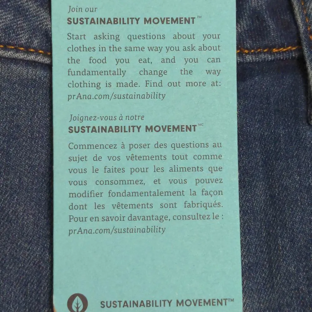 Prana Sienna Jean Deep Blue Mid-Rise Skinny Stretch Organic 10/30 - Image 11