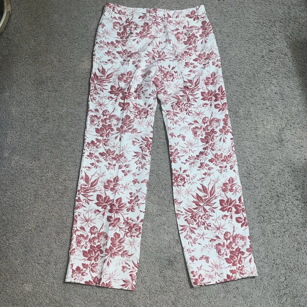 Gucci Romantic Cerise Herbarium Flora Linen Straight Leg Trouser Pant 42 (28/8) - Image 6