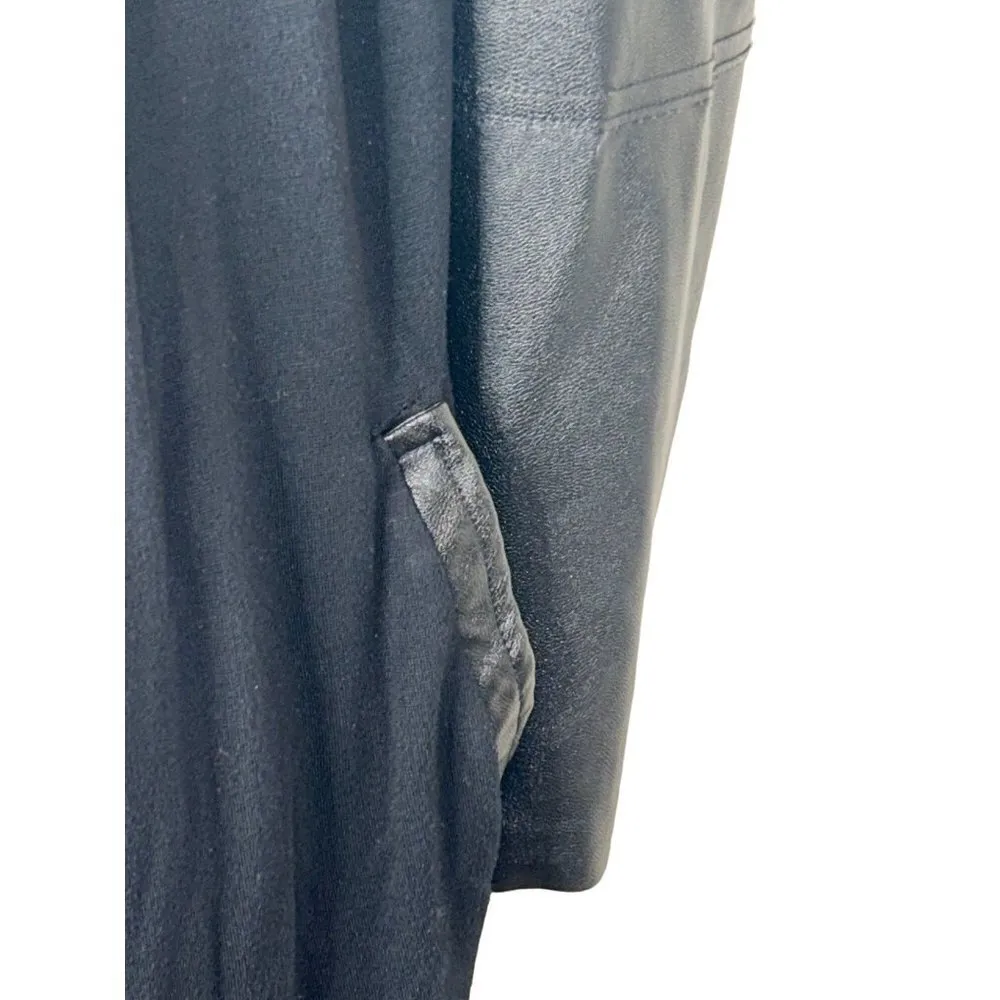 Fifteen Twenty Faux Leather Contrast Jacket in Black Medium as-is - Image 6