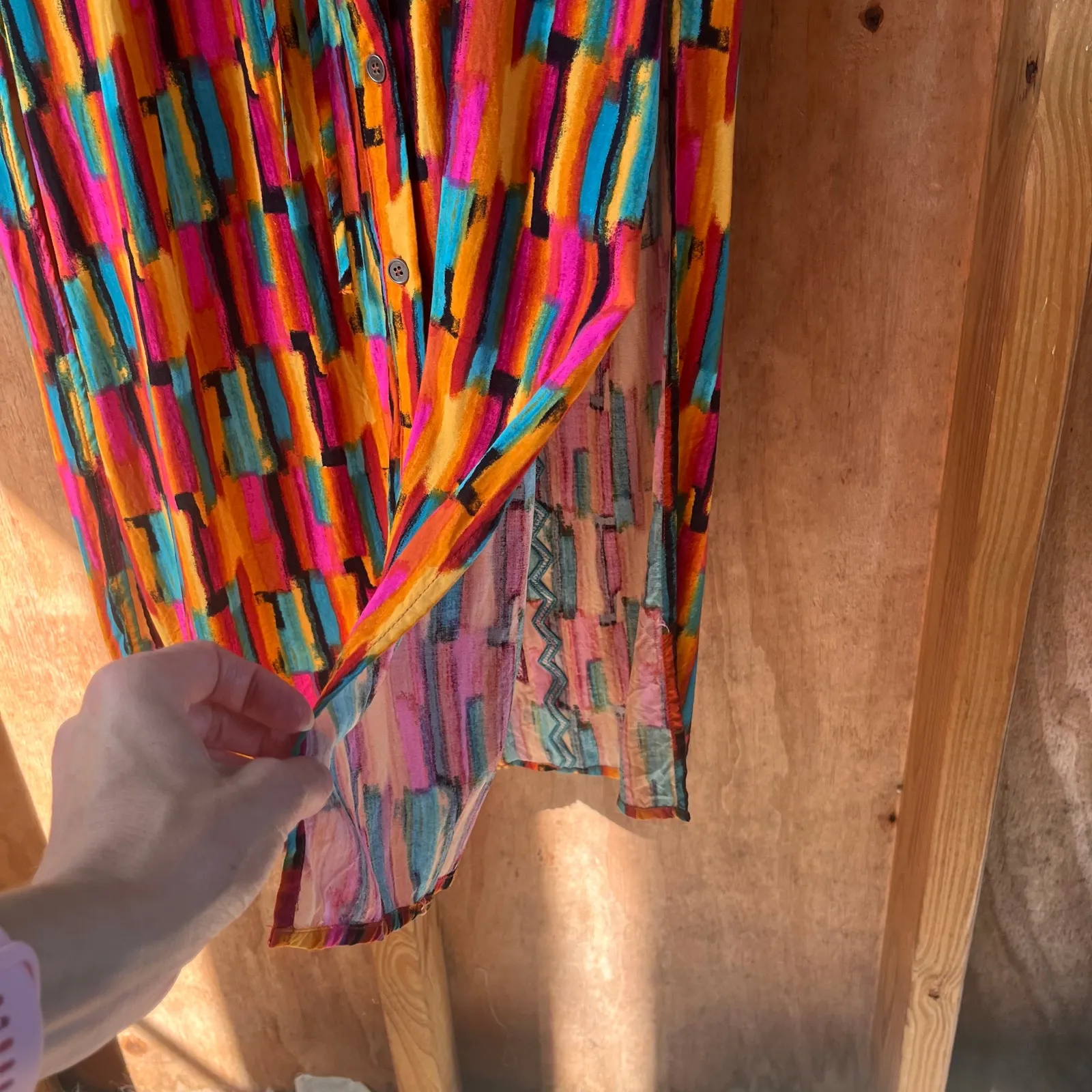 Savanna Jane Women's Colorful Embroidered Midi Shirt Dress Size M Size M - Image 10