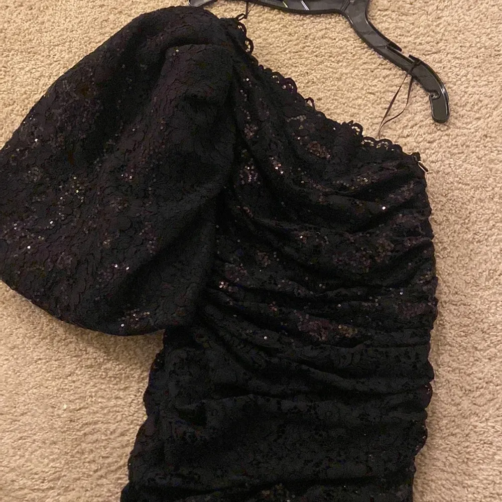 GIUSEPPE DI MORABITO One Shoulder Exaggerated Sleeve Lace dress IT 46 Size 10 - Image 4