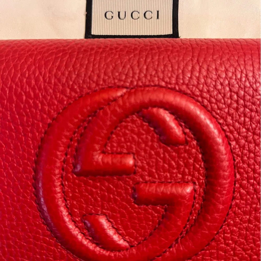 Gucci Soho Authentic Leather Wallet Red Luxurious Pebbled Leather full inclusion - Image 7
