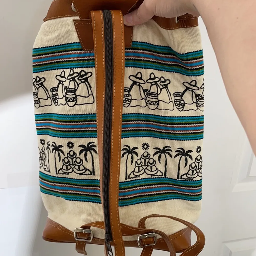 Ecuador Woven Backpack Brown - Image 5