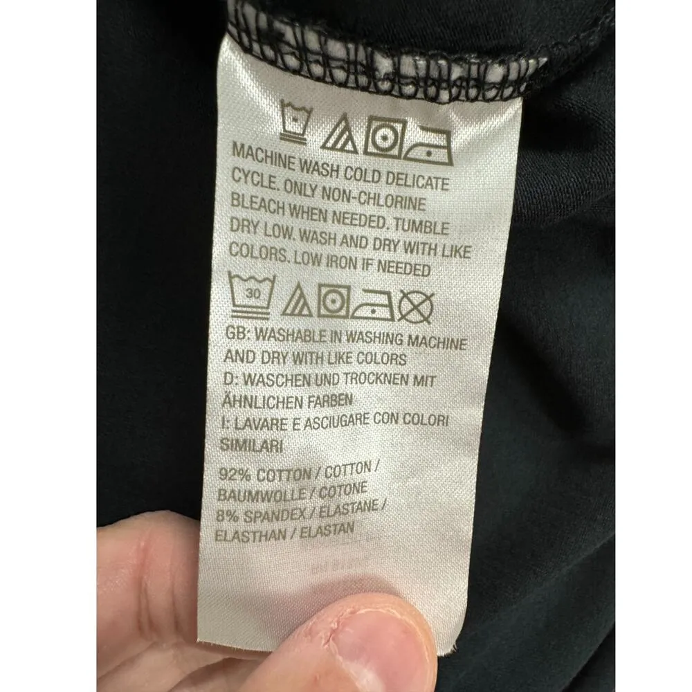 Attitudes By Renee Washed Cotton Jersey Knit Asymmetric Tank Top Black XL - Image 9