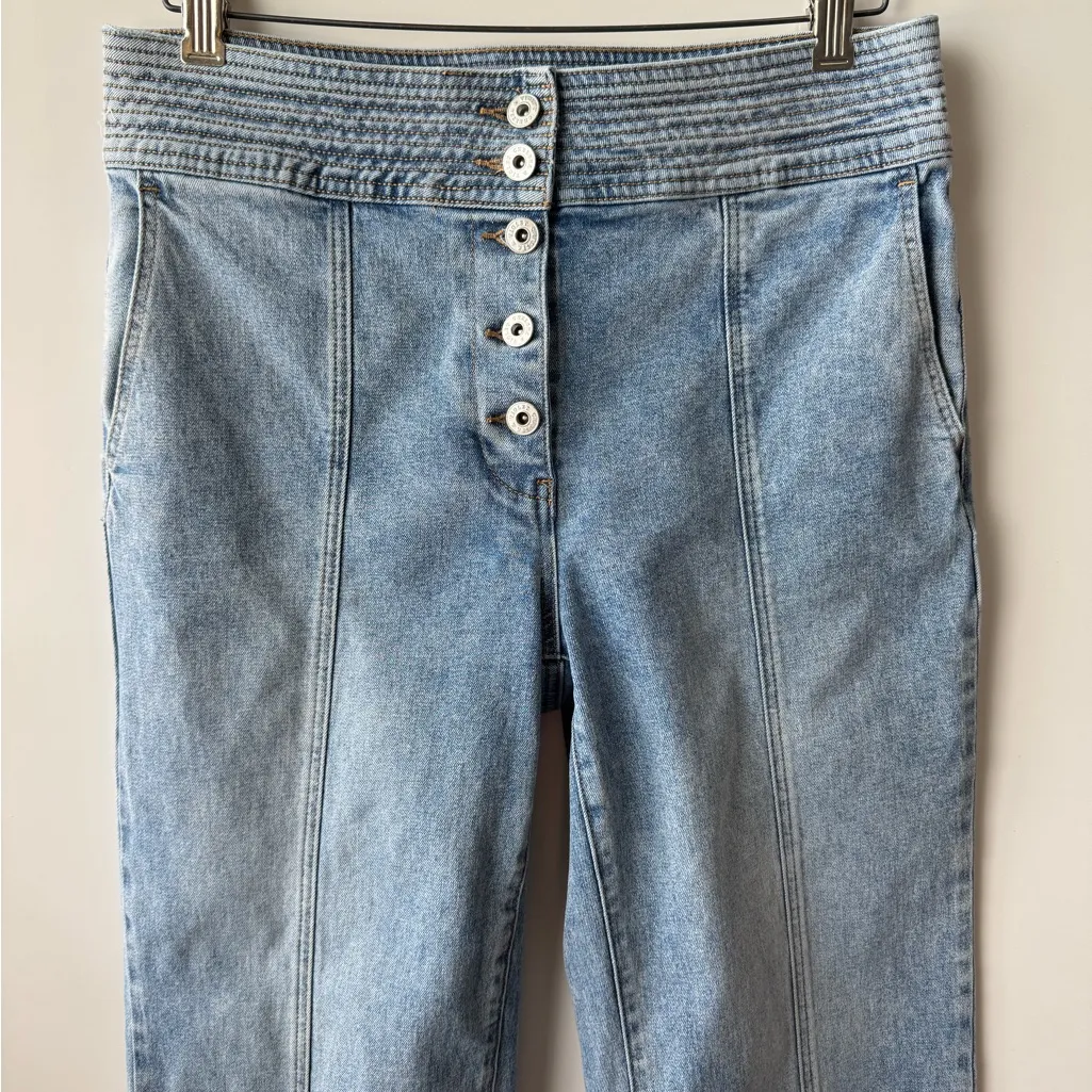 Chelsea & Violet Denim Pants Straight Leg Button Front High‎ Waist Size 30 - Image 6