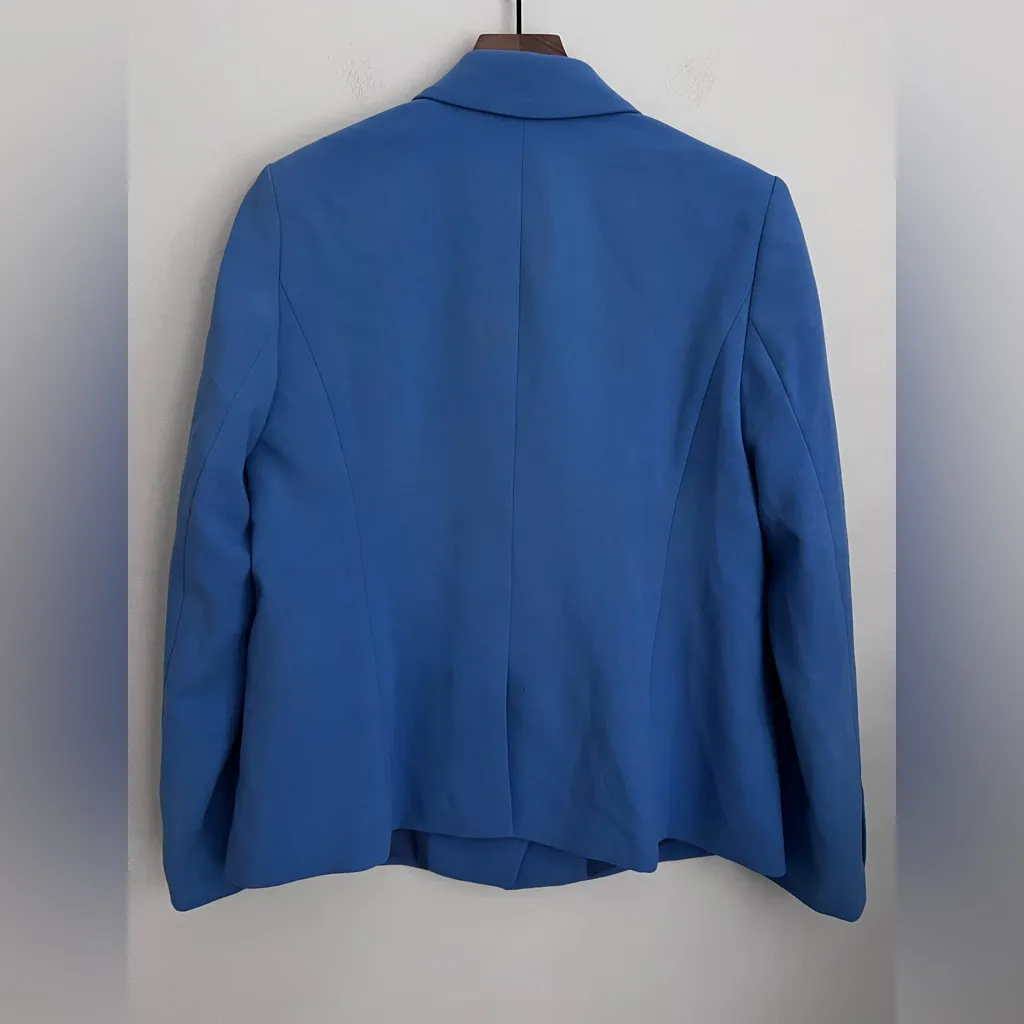 Talbots sky blue blazer double breasted silver button 14P - Image 4