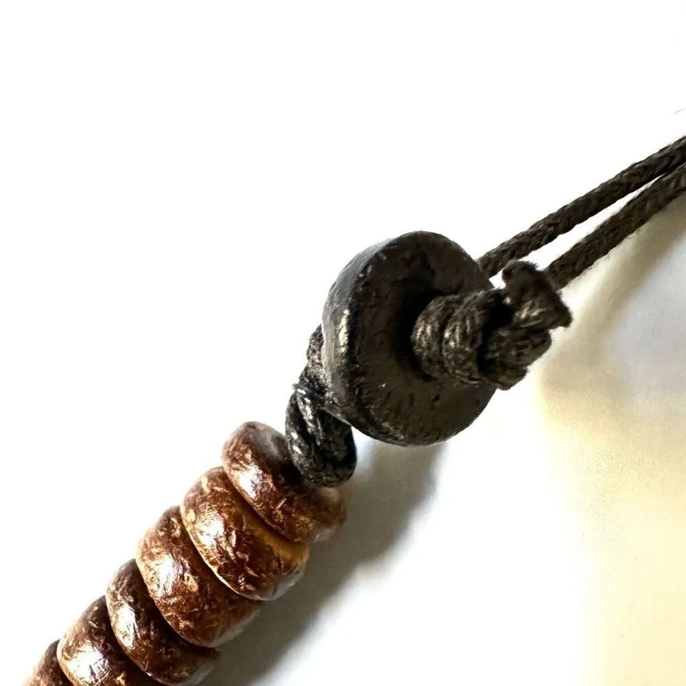 coconut shell Brown and black Unisex necklace Brown - Image 6