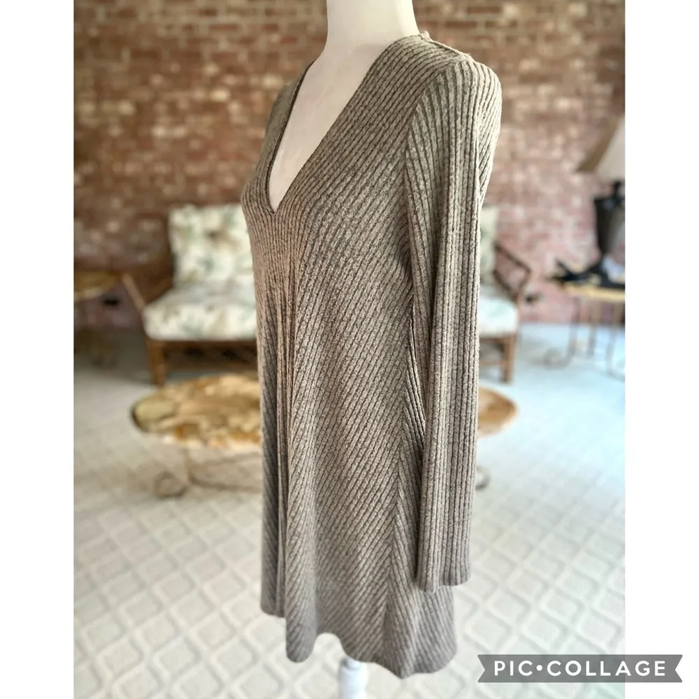 Lush Sage Green Sweater A-Line Mini Dress S - Image 5