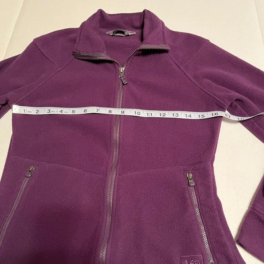 REI Womens Purple Full Zip Fleece Jacket‎ Size Small Outdoor Hiking Layer - Image 3