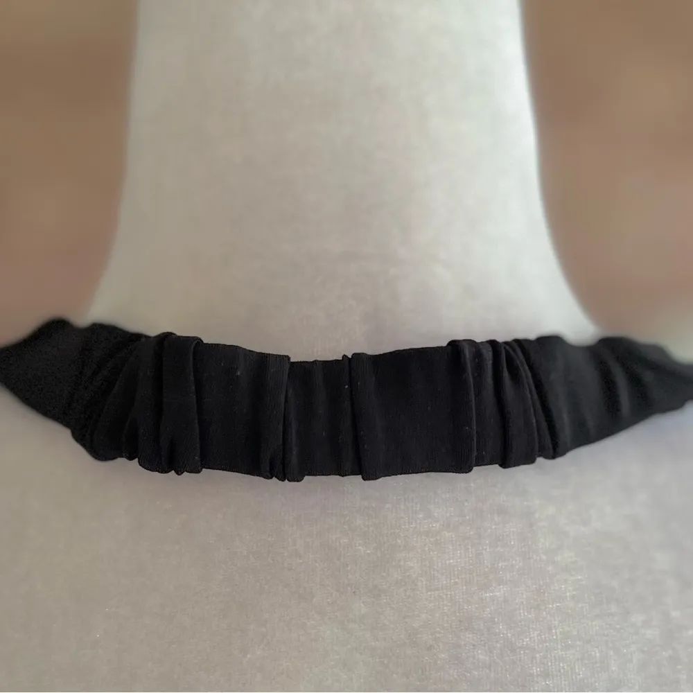 NWT Nicole by Nicole Miller Dress Ruched Halter Satin Black White 10 Cocktail - Image 8