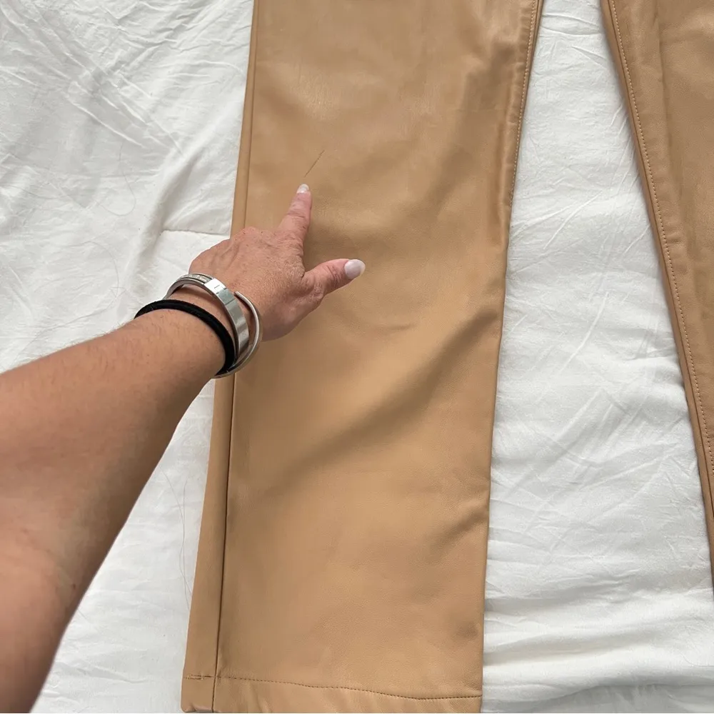 Hollister Faux leather Pants bootcut camel NEW - Image 7
