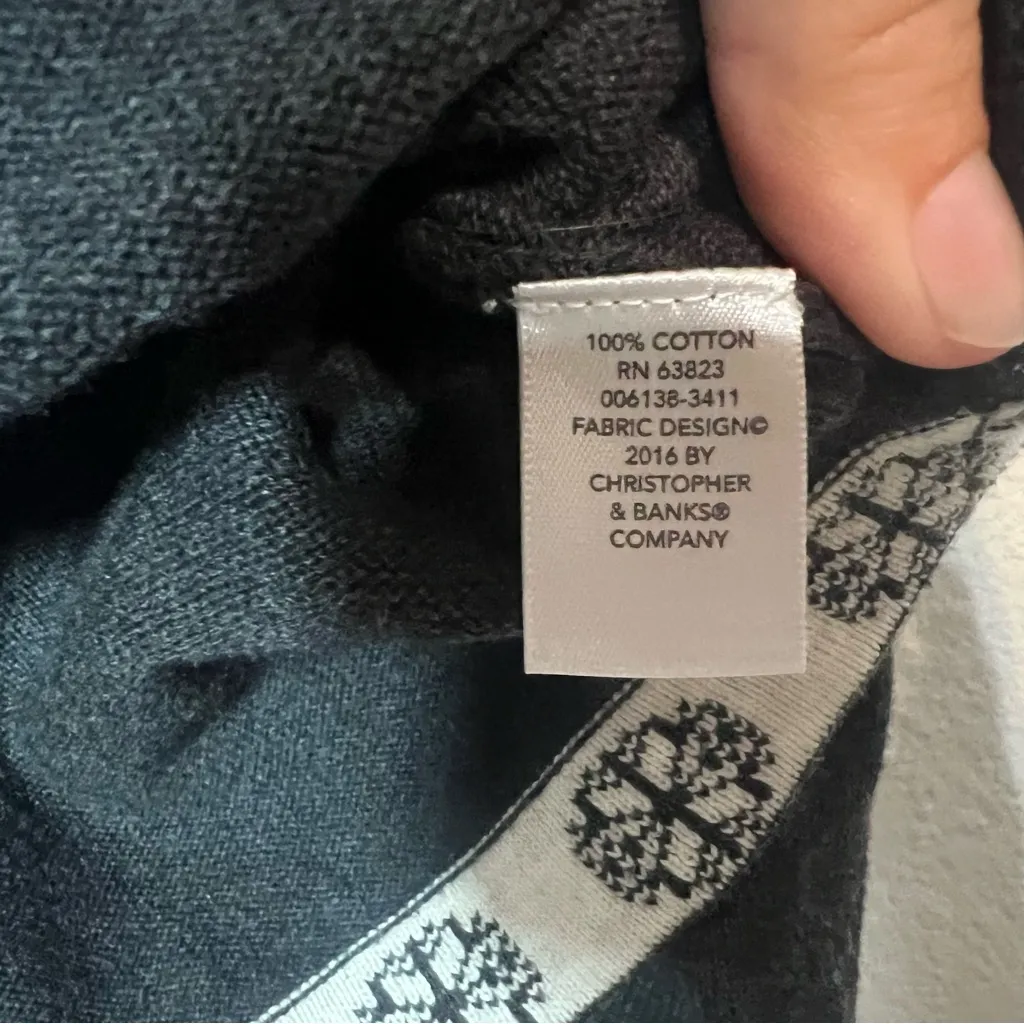 Christopher & Banks Gray Grey Sweater Polar Bear Size XL Cotton Winter Holidays - Image 7