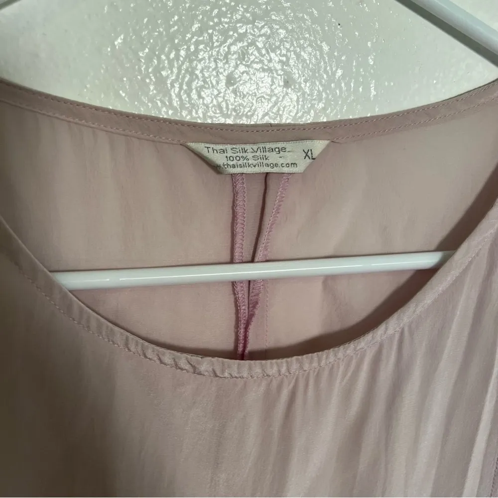 Thai Silk Village Sleeveless Silk Blouse Mauve Pink Purple XL - Image 7