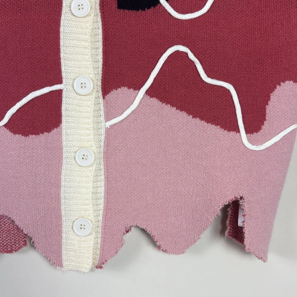 Aelfric Eden Irregular Color Block Chunky Knitted Sweater Vest Size Medium - Image 3