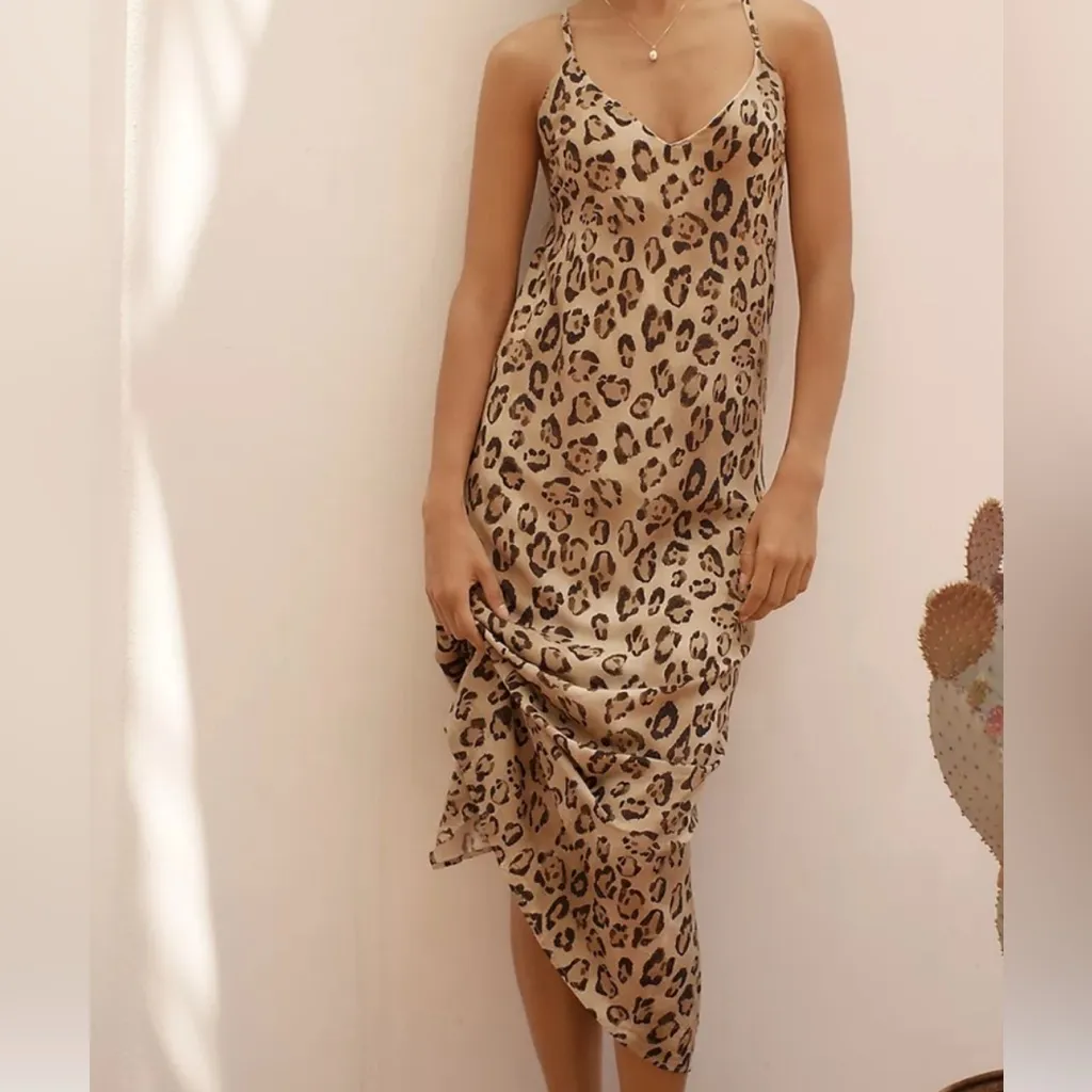 PQ Swim Leopard Print Midi Dress Tan - Image 3