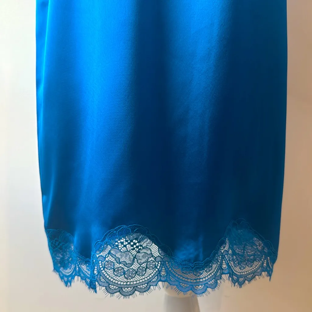 Victoria Secret Satiny Kimono Lace Detail Robe Blue Size Xs/S … - Image 7