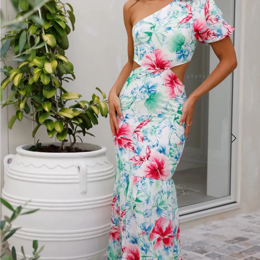 NWT HELLO MOLLY WHERE WILDFLOWERS BLOOM ONE SHOULDER MAXI DRESS PRINT size-S - Image 3