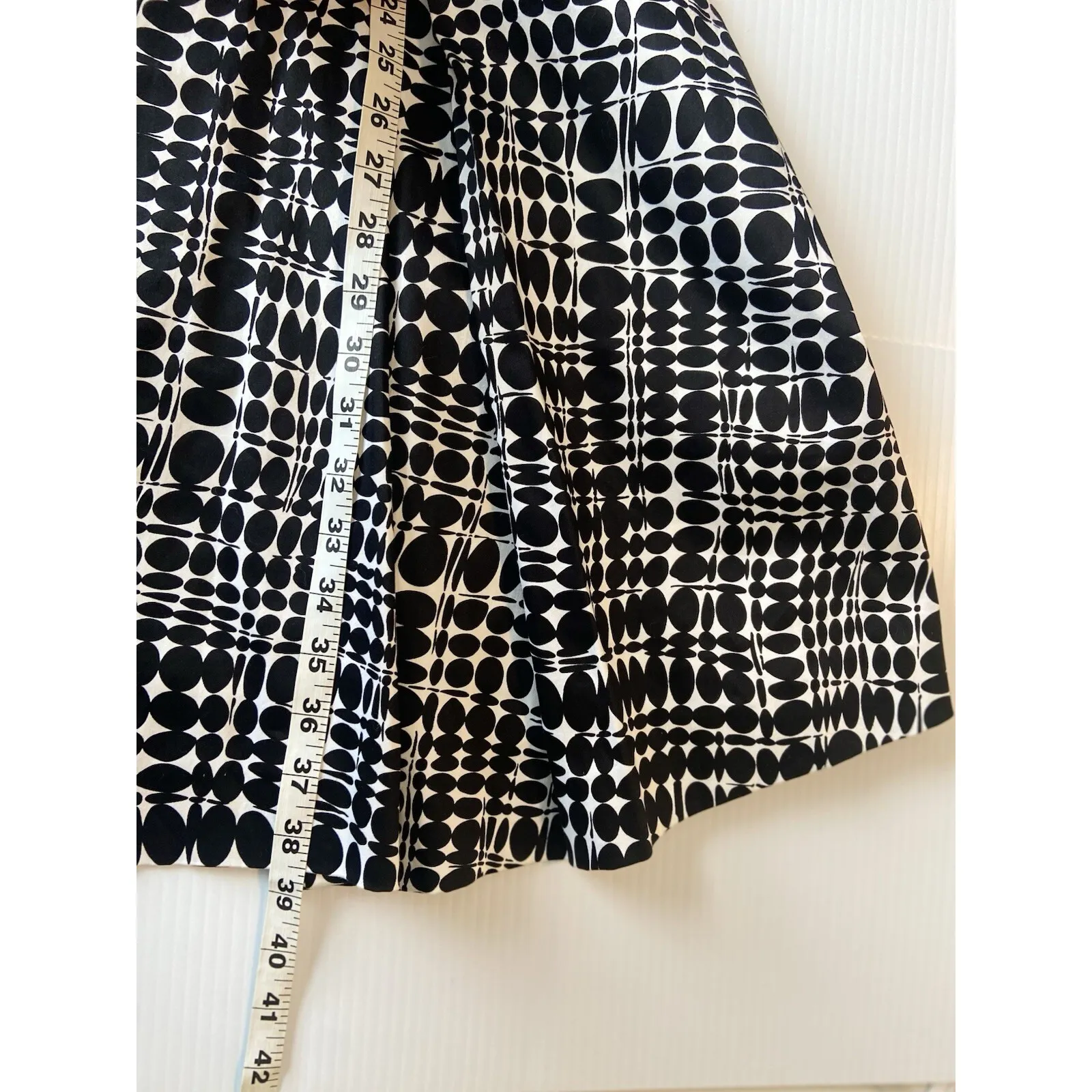 Calvin Klein Black White Pleated Sheath Dress Career Sleeveless Size‎ 8 P Belted - Image 10