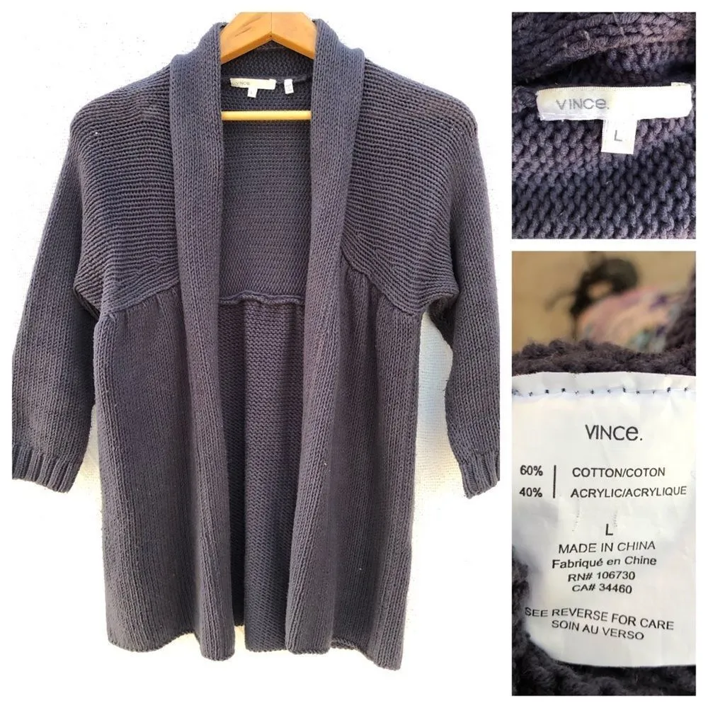 Vince . Cotton Blend Cardigan Sweater - Image 2