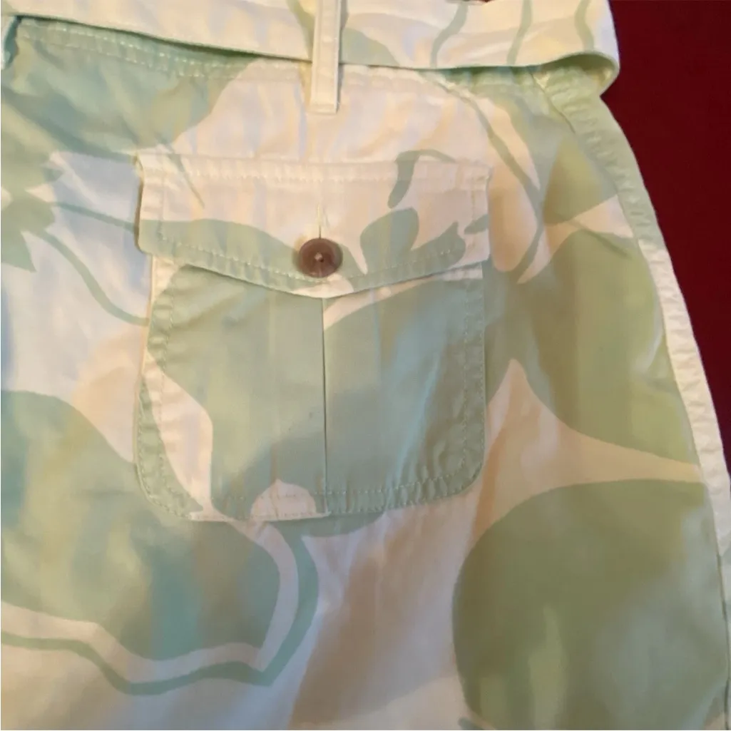 Lands’ End Skort Women’s 12P Green Floral Cotton Golf Tennis Walking Twill skirt - Image 15