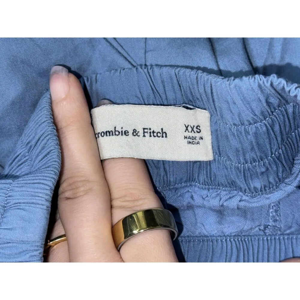 Abercrombie & Fitch Blue Cotton Elastic Waist Athletic Shorts Women Size XXS 2XS - Image 4