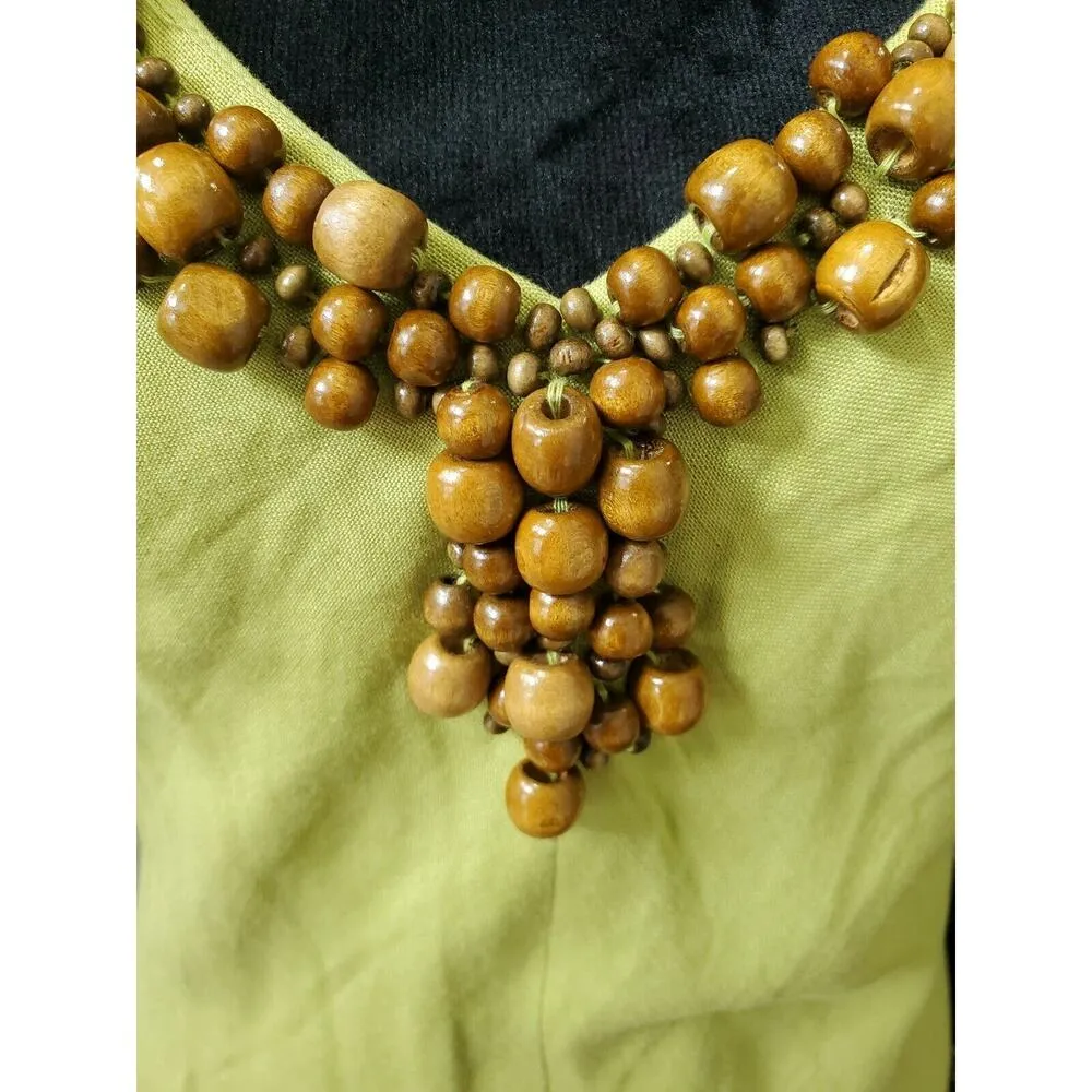 Metro Style Women Yellow Linen & Rayon V - Image 6