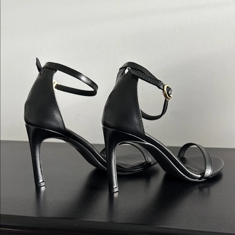 Elegant Black Ankle Strap Heels Sz 37/6.5 - Image 5