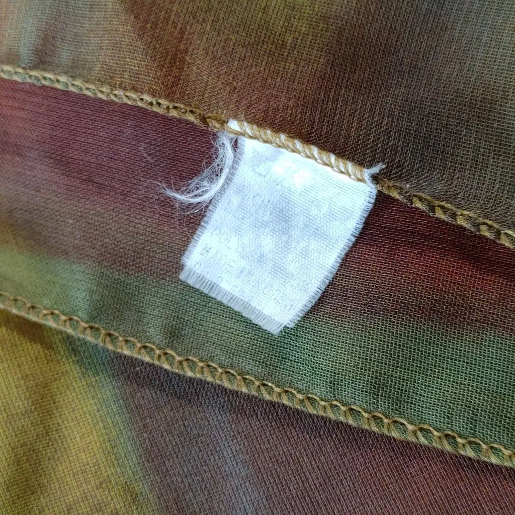 Multicolor Silk Square Scarf Shawl Wrap Vintage Purse Acent Hand Dyed 20 by 20 Brown - Image 2