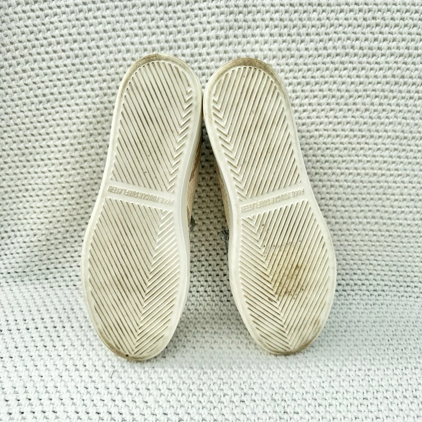 P448 Beige Snake Print Thea Low To Platform Lace Up Sneaker Glitter Heel 40 Wmn - Image 10