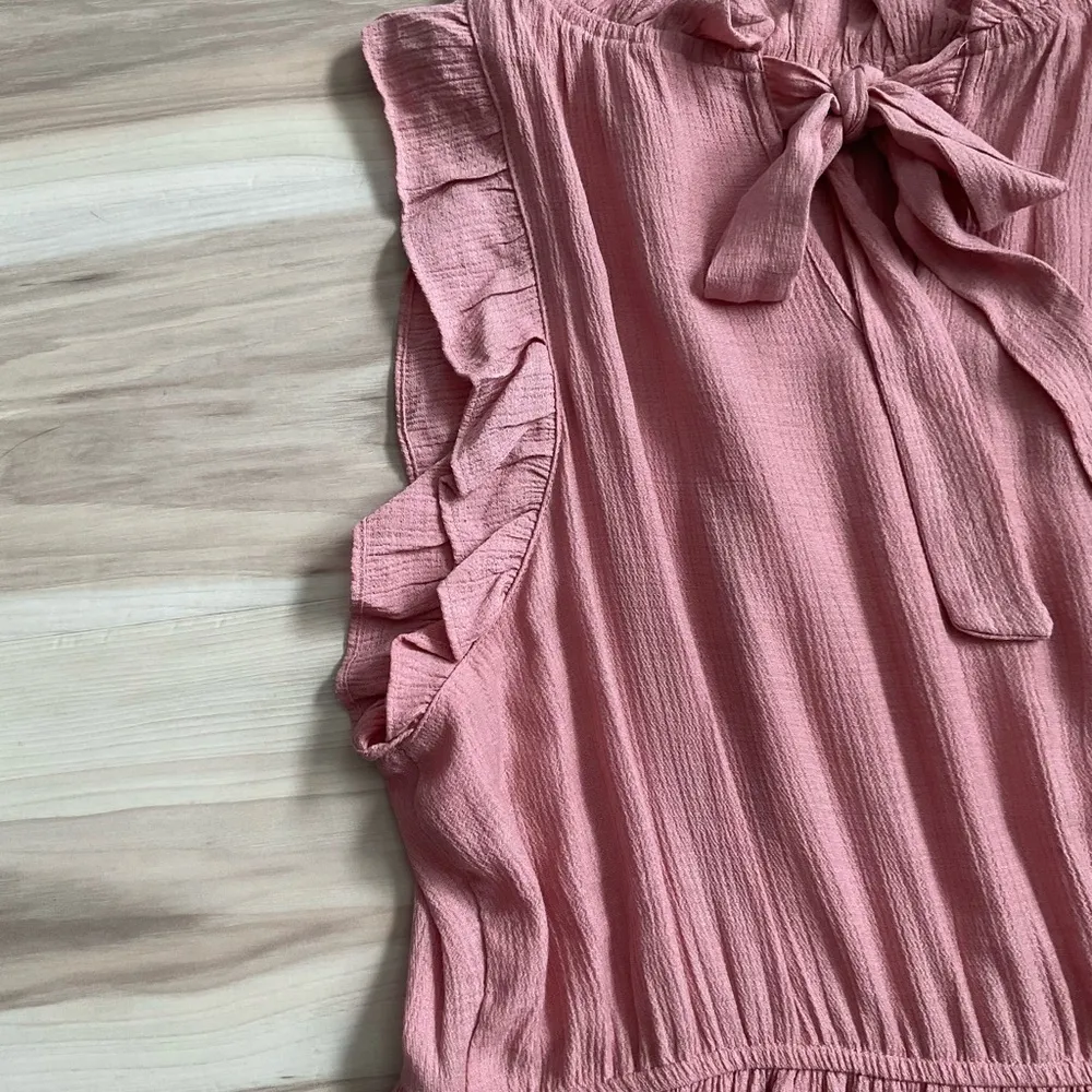 Anthropologie MINE Ruffle and Bow Crinkle Dress Size Large. - Image 7